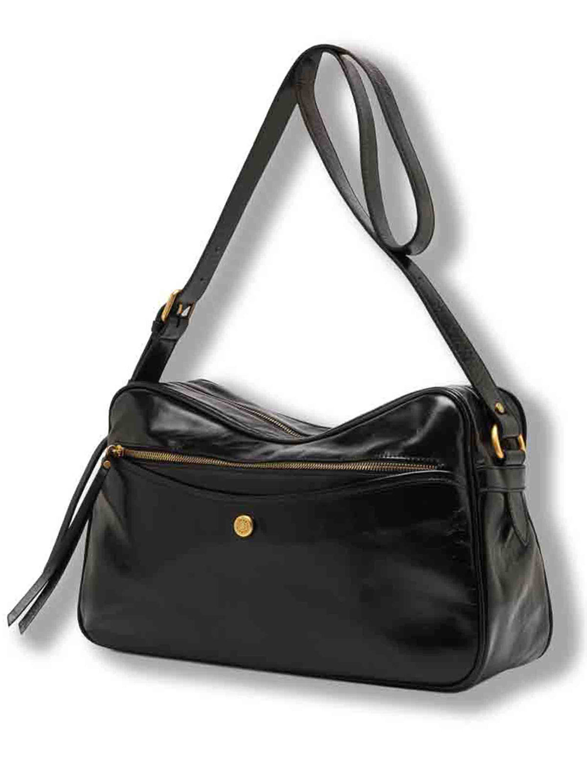 Borsa Cora grande donna in pelle liscia nera con shape squadrata e tracolla BS12586 RALPH_001 Gianni Chiarini 