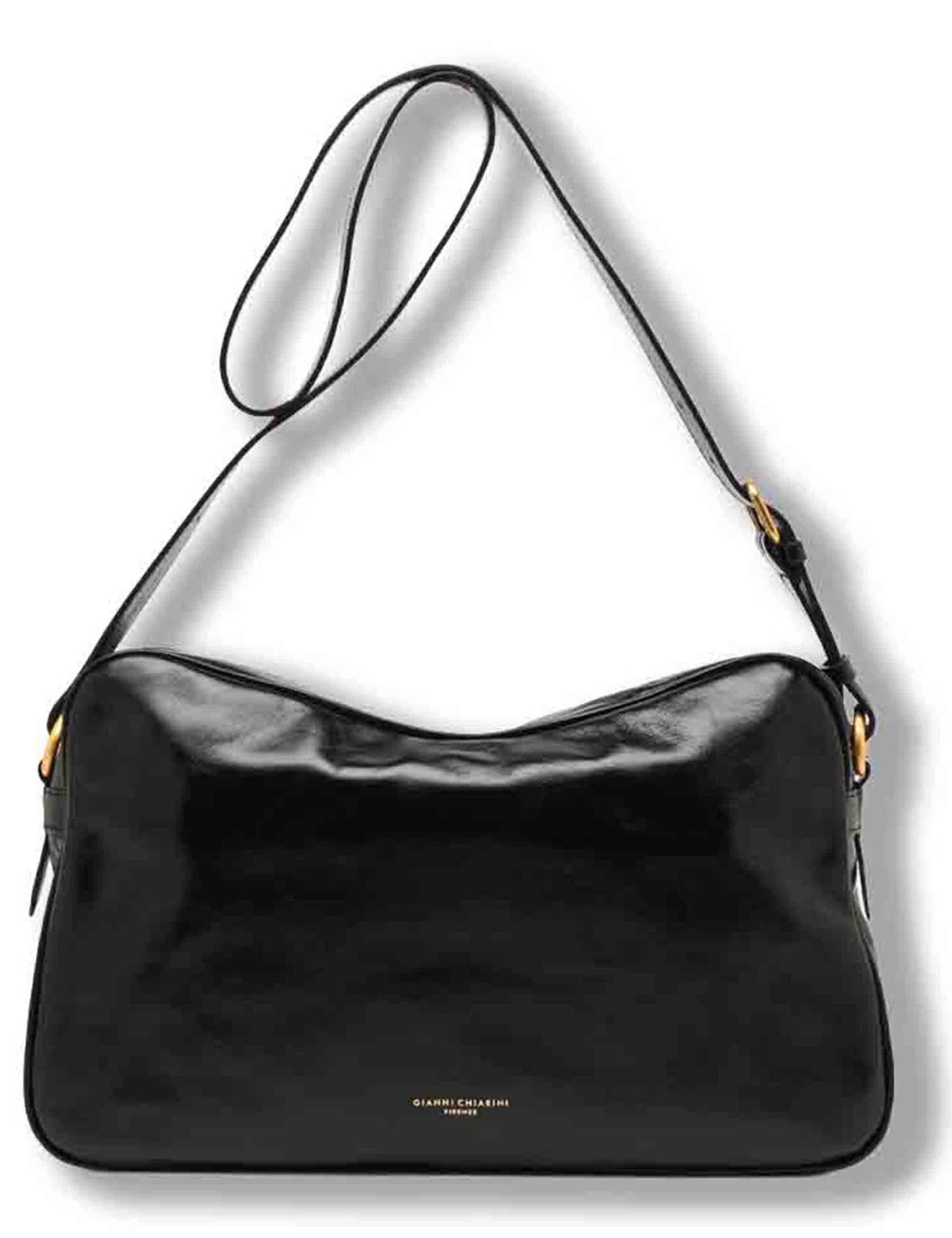 Borsa Cora grande donna in pelle liscia nera con shape squadrata e tracolla BS12586 RALPH_001 Gianni Chiarini 