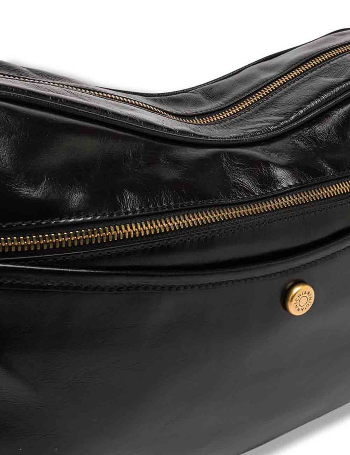 Borsa Cora grande donna in pelle liscia nera con shape squadrata e tracolla BS12586 RALPH_001 Gianni Chiarini 