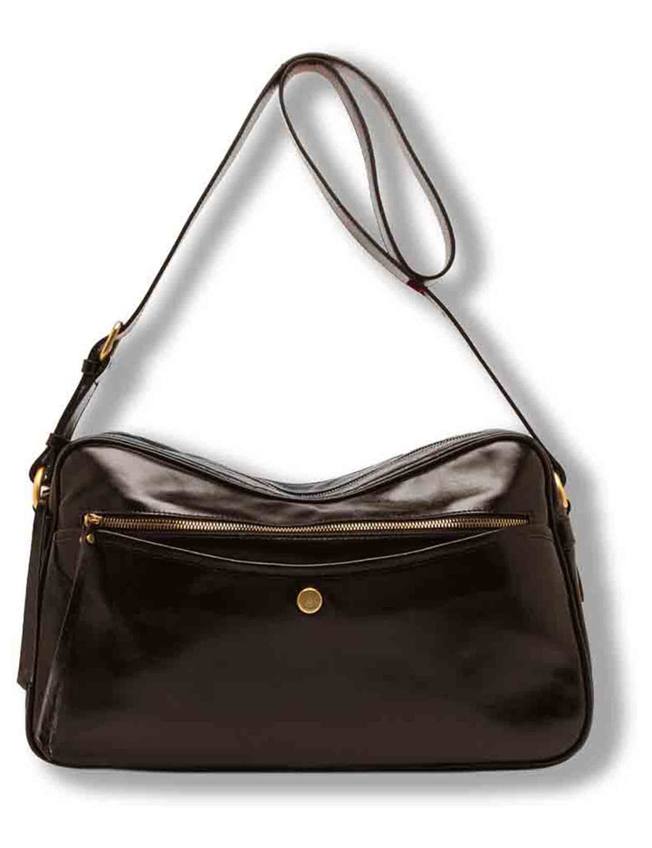 Borsa Cora grande donna in pelle liscia marrone con shape squadrata e tracolla BS12586 RALPH_2107 Gianni Chiarini 
