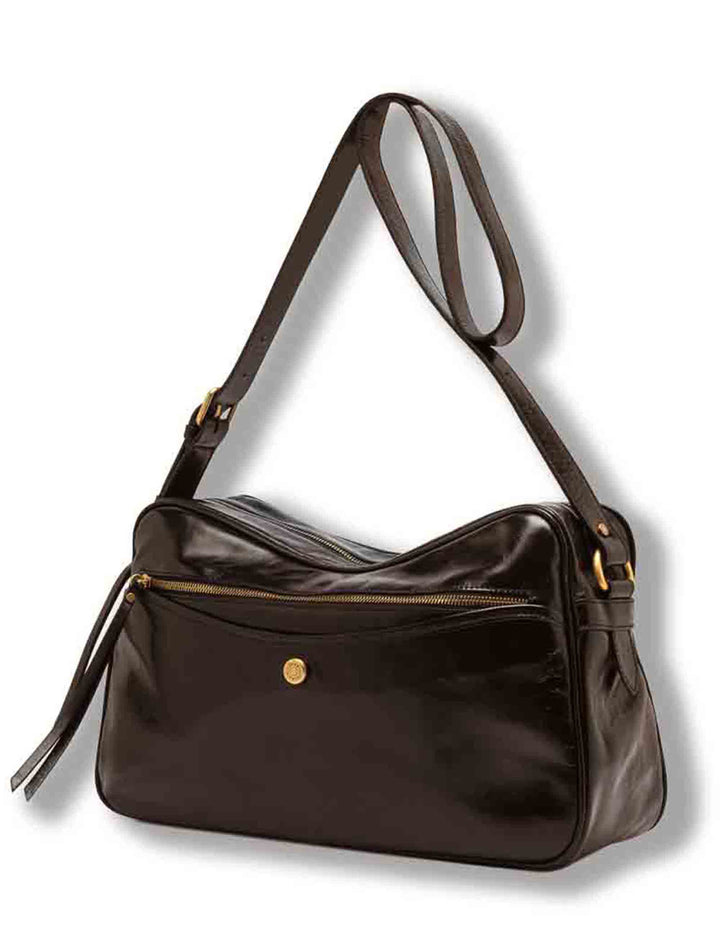 Borsa Cora grande donna in pelle liscia marrone con shape squadrata e tracolla BS12586 RALPH_2107 Gianni Chiarini 