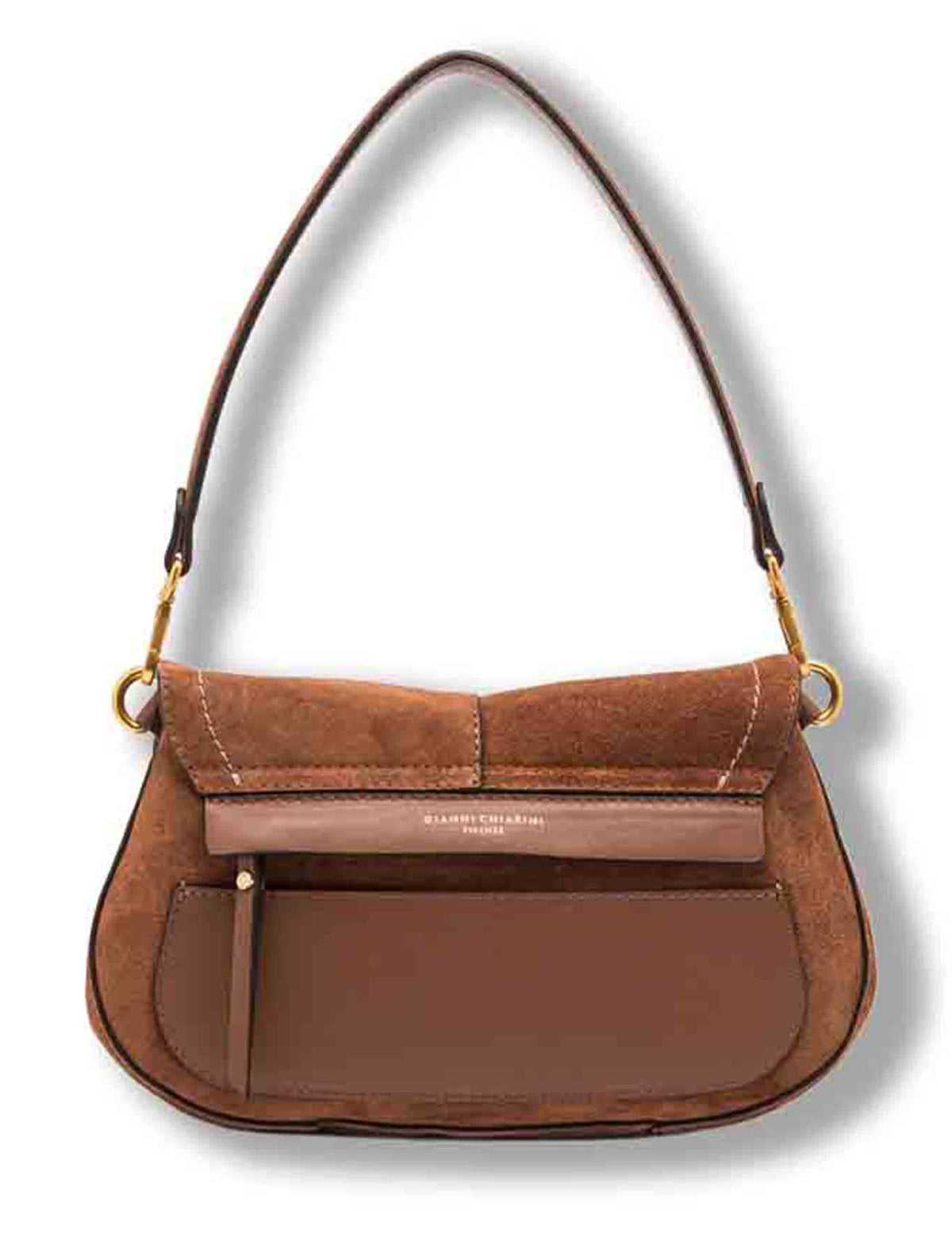 Borsa Helena Round media donna in pelle scamosciata cuoio con doppia portabilità BS12618 CM-PL_099 Gianni Chiarini 