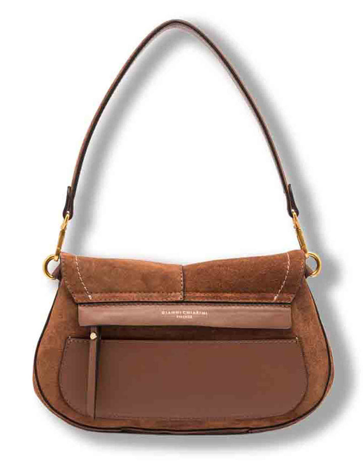 Borsa Helena Round media donna in pelle scamosciata cuoio con doppia portabilità BS12618 CM-PL_099 Gianni Chiarini 