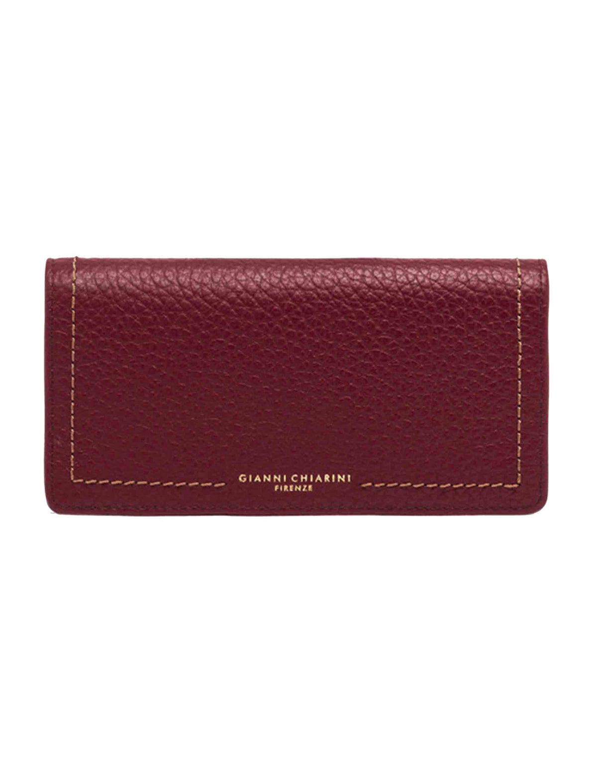 Portafogli donna Bubble in pelle grana maxi rosso con impunture a contrasto PF5041 GRN_14601 Gianni Chiarini 