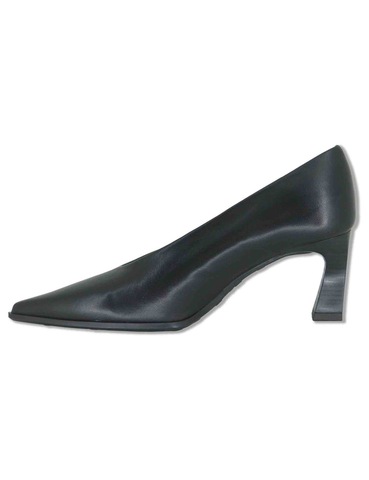 Decollete donna in pelle nera con scollo a uovo tacco alto e punta a punta HI264915 BLACK Hispanitas 