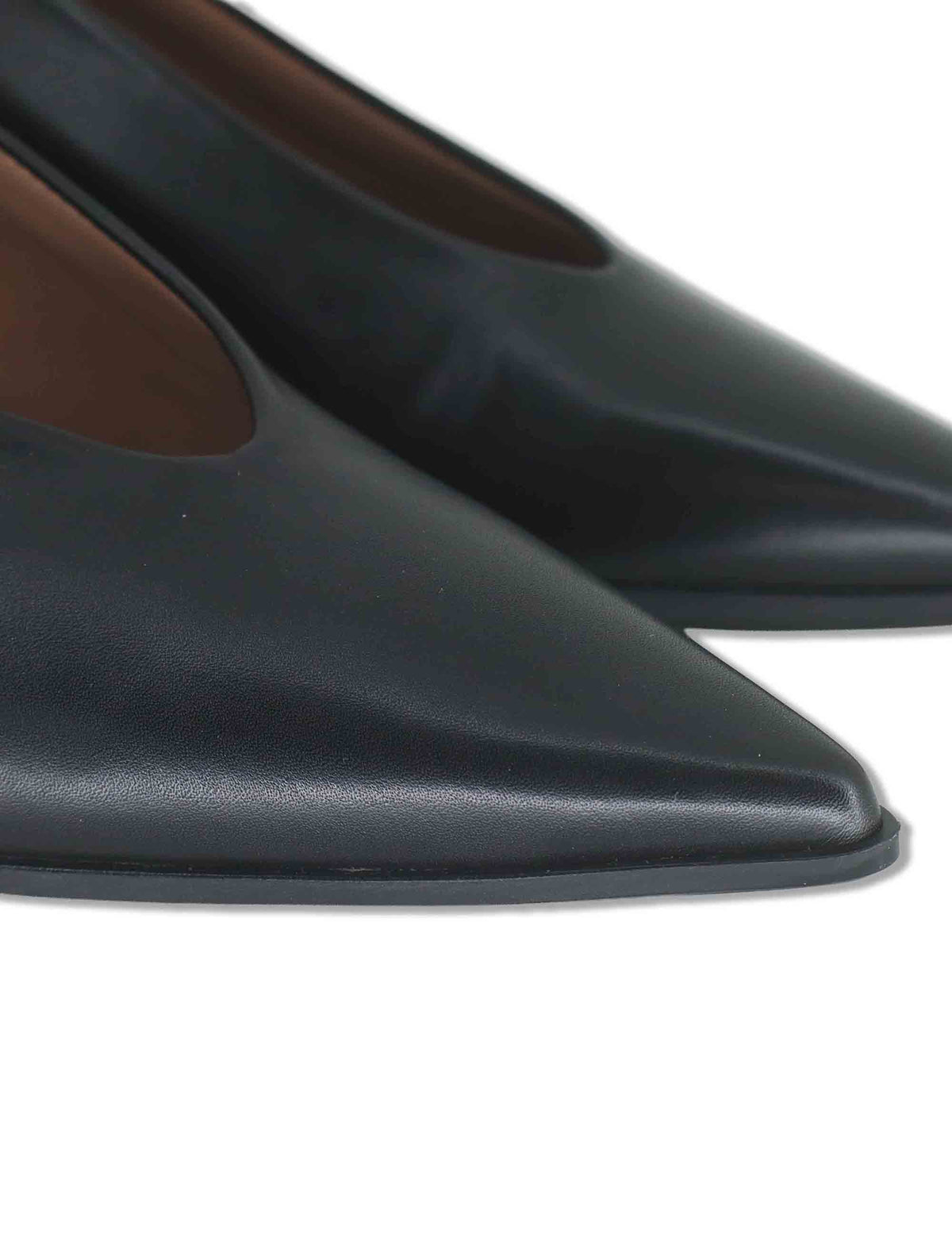 Decollete donna in pelle nera con scollo a uovo tacco alto e punta a punta HI264915 BLACK Hispanitas 