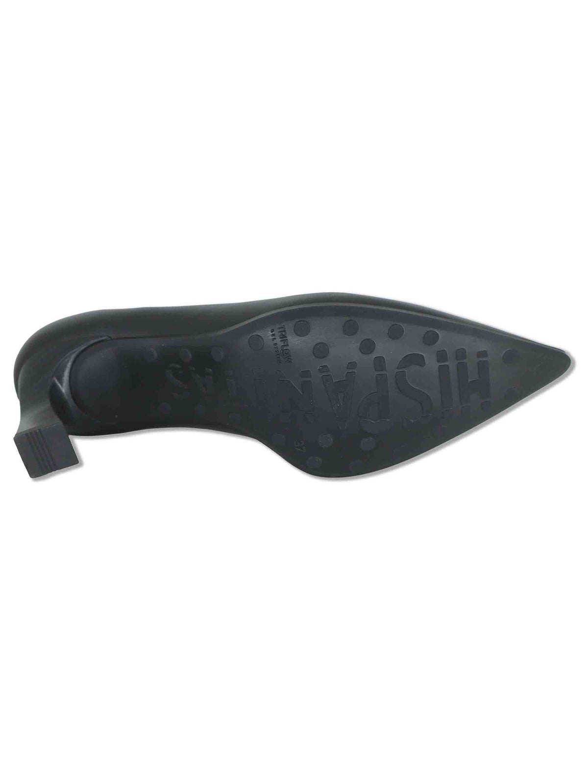 Decollete donna in pelle nera con scollo a uovo tacco alto e punta a punta HI264915 BLACK Hispanitas 