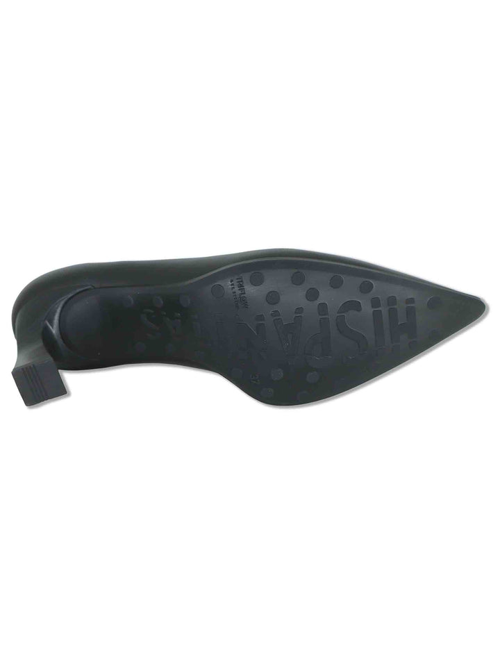 Decollete donna in pelle nera con scollo a uovo tacco alto e punta a punta HI264915 BLACK Hispanitas 
