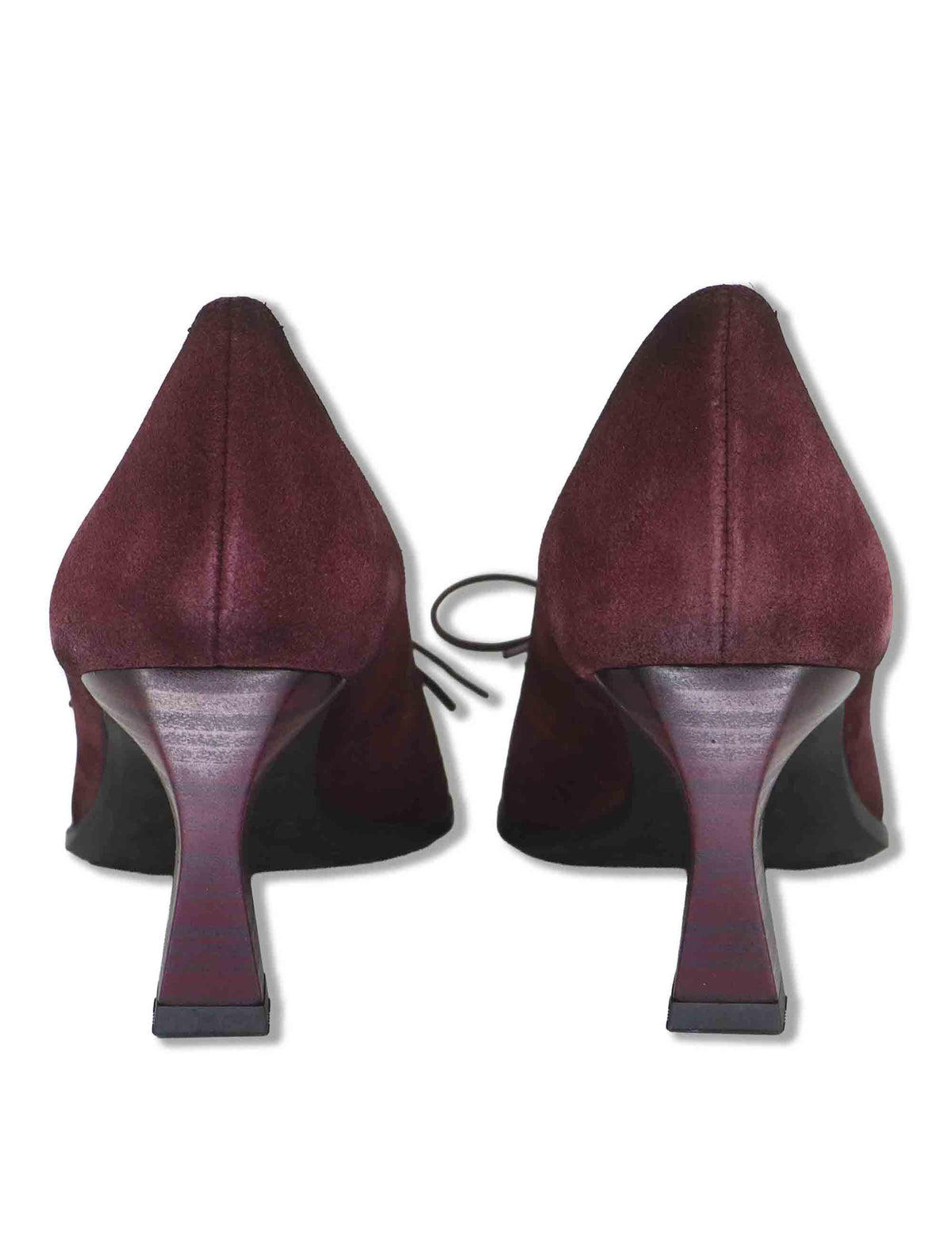 Decollete donna in camoscio vintage bordeaux con scollo profondo tacco alto e punta a punta HI264951 BORDO Hispanitas 