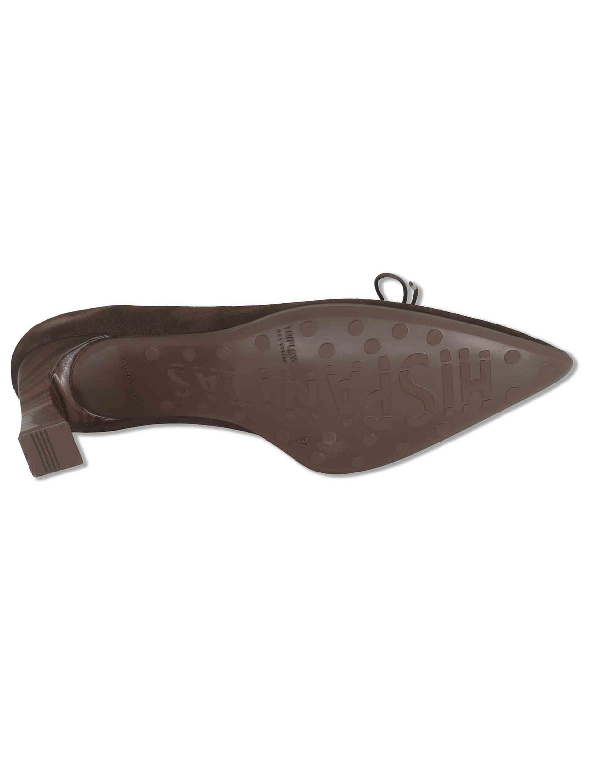 Decollete donna in camoscio vintage marrone con scollo profondo tacco alto e punta a punta HI264951 ESPRESSO Hispanitas 