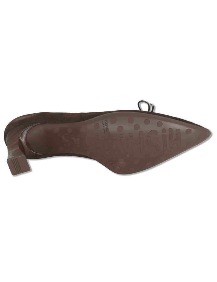 Decollete donna in camoscio vintage marrone con scollo profondo tacco alto e punta a punta HI264951 ESPRESSO Hispanitas 