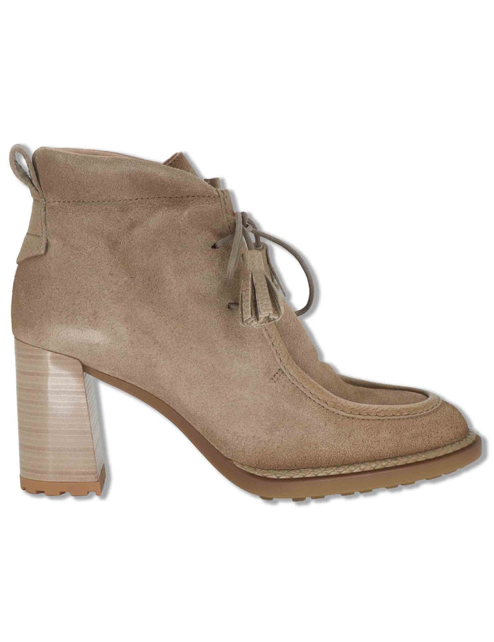 Stivaletti ankle boot donna Hispanitas in camoscio taupe con lacci vaschettone zip interna e tacco comodo HI265065 CASTORO Hispanitas 