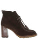 Stivaletti ankle boot in camoscio marrone con lacci Donna HI265065 ESPRESSO