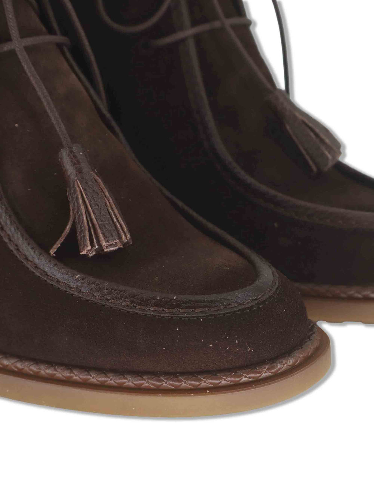 Stivaletti ankle boot donna in camoscio marrone con lacci vaschettone zip interna e tacco comodo HI265065 ESPRESSO Hispanitas 
