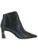 Stivaletti ankle boot in pelle nera con scollo a uovo Donna HI265076 BLACK