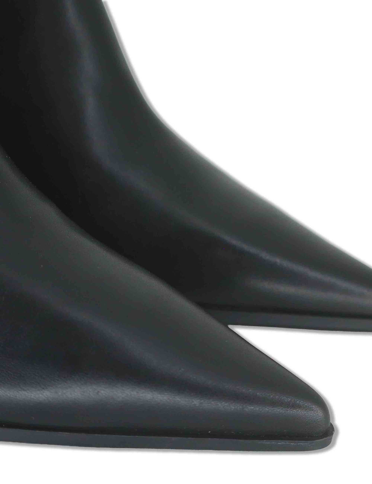 Stivaletti ankle boot donna in pelle nera con scollo a uovo punta a punta e tacco alto HI265076 BLACK Hispanitas 