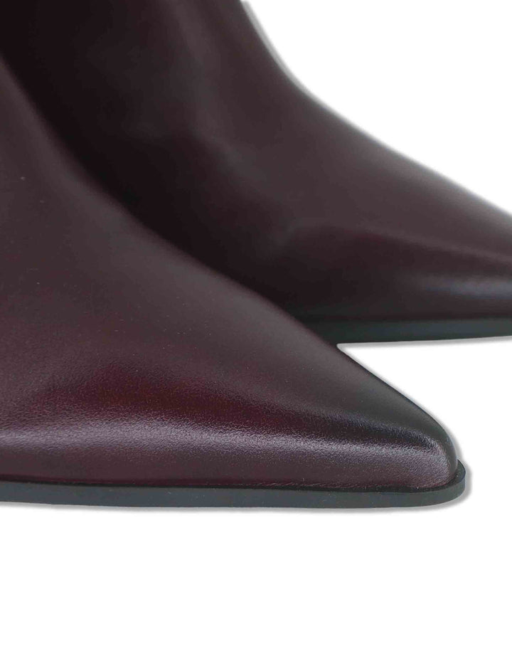 Stivaletti ankle boot donna in pelle bordeaux con scollo a uovo punta a punta e tacco alto HI265076 BORDO Hispanitas 