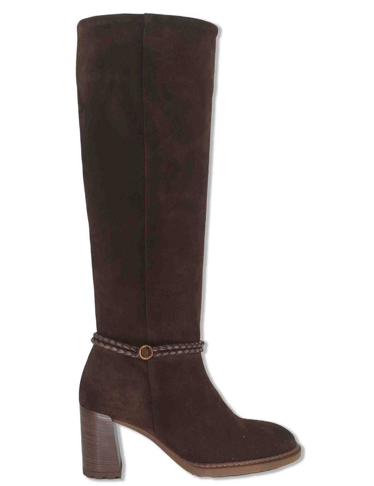 Stivali donna in camoscio marrone con accessorio alla caviglia tacco alto HI265079 ESPRESSO Hispanitas 