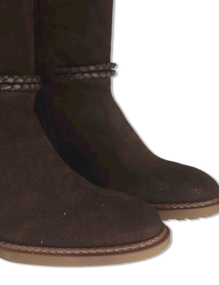 Stivali donna in camoscio marrone con accessorio alla caviglia tacco alto HI265079 ESPRESSO Hispanitas 