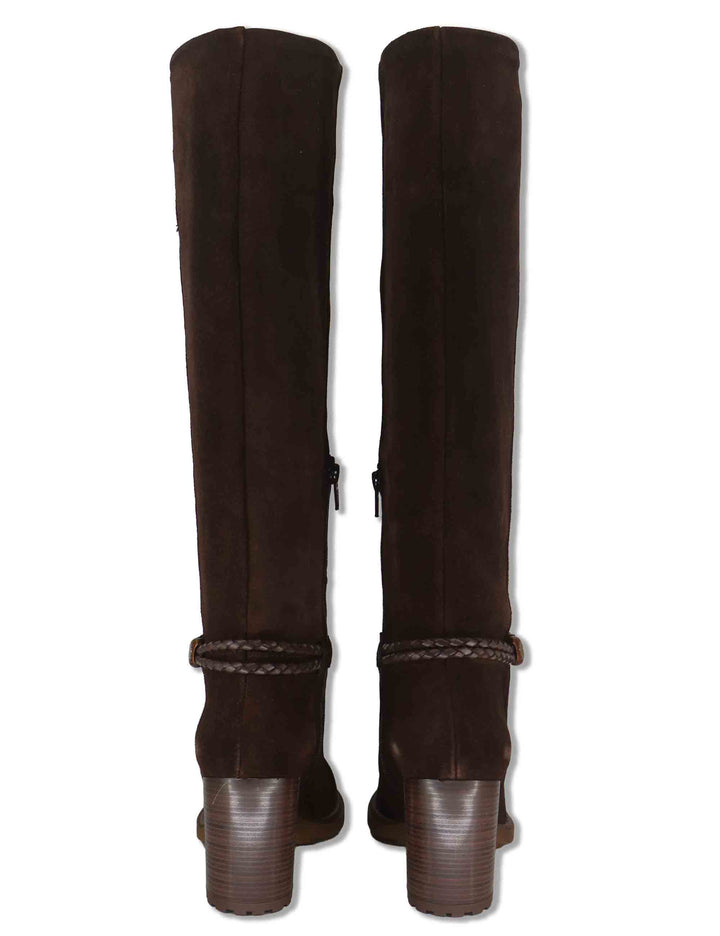 Stivali donna in camoscio marrone con accessorio alla caviglia tacco alto HI265079 ESPRESSO Hispanitas 