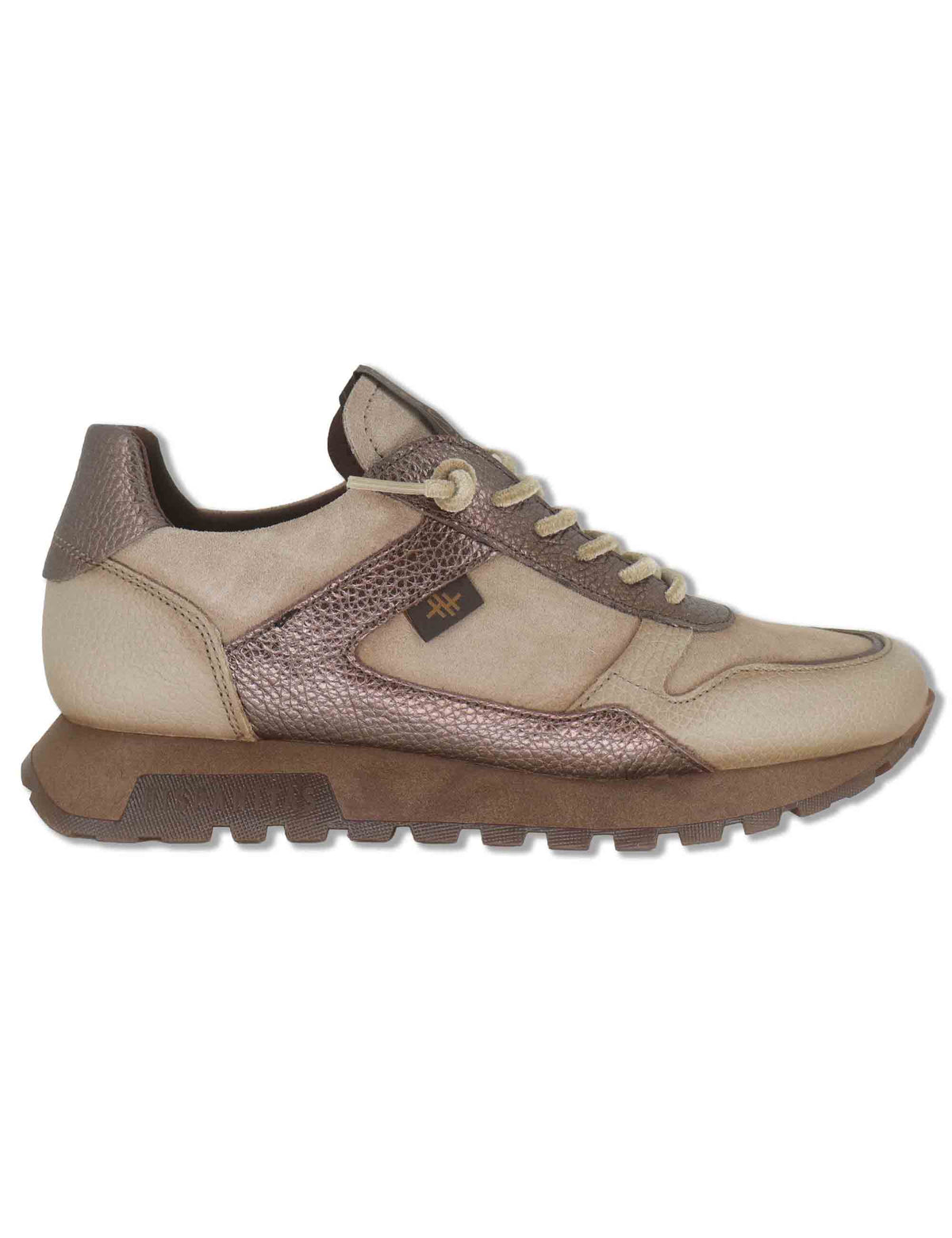 Sneakers donna in pelle beige ultra leggera con tecnologia Triflow HI265095 CASTORO Hispanitas 