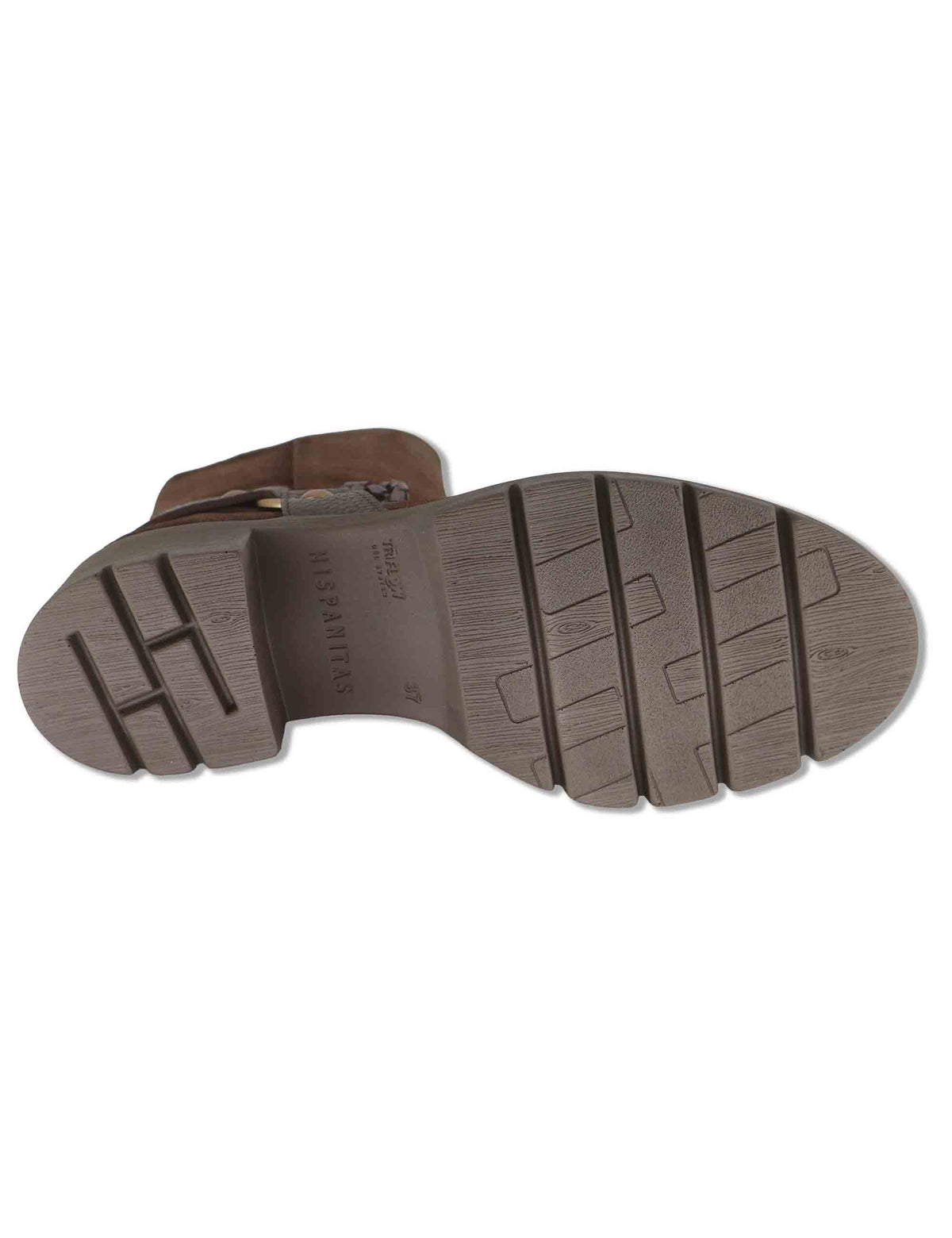 Stivaletti donna in camoscio marrone con accessorio alla caviglia punta larga HI265099 ESPRESSO Hispanitas 