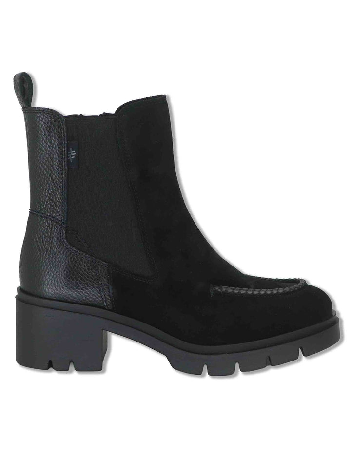 Stivaletti beatles donna in camoscio ingrassato nero con elastici laterali e suola carrarmato HI265100 BLACK Hispanitas 