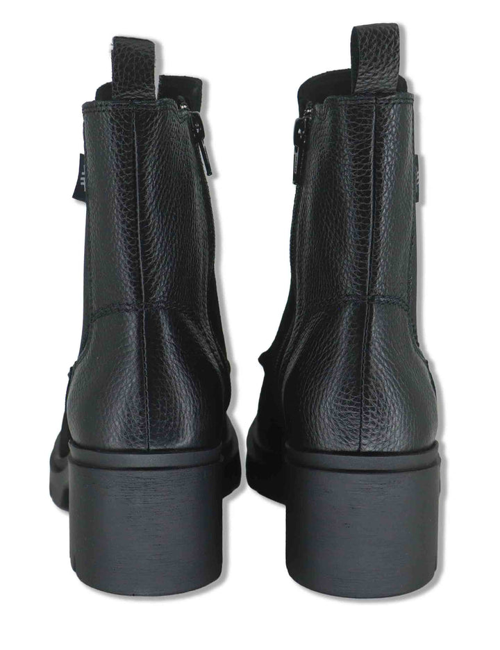 Stivaletti beatles donna in camoscio ingrassato nero con elastici laterali e suola carrarmato HI265100 BLACK Hispanitas 