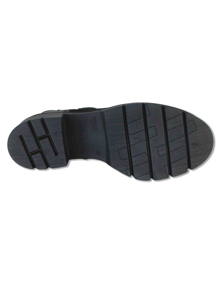 Stivaletti beatles donna in camoscio ingrassato nero con elastici laterali e suola carrarmato HI265100 BLACK Hispanitas 