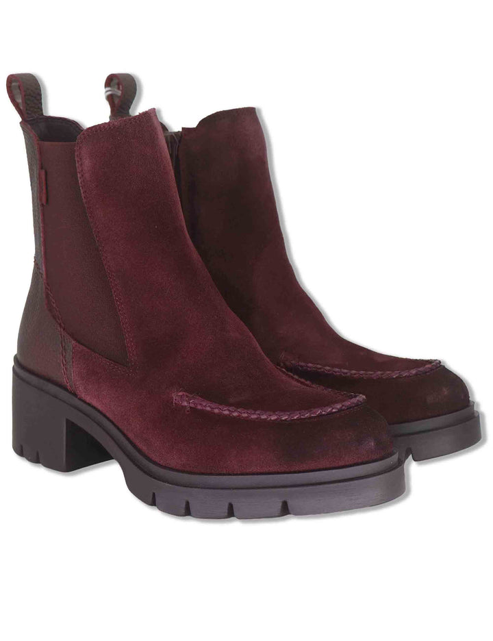 Stivaletti beatles donna in camoscio ingrassato nero con elastici laterali e suola carrarmato HI265100 BORDO Hispanitas 