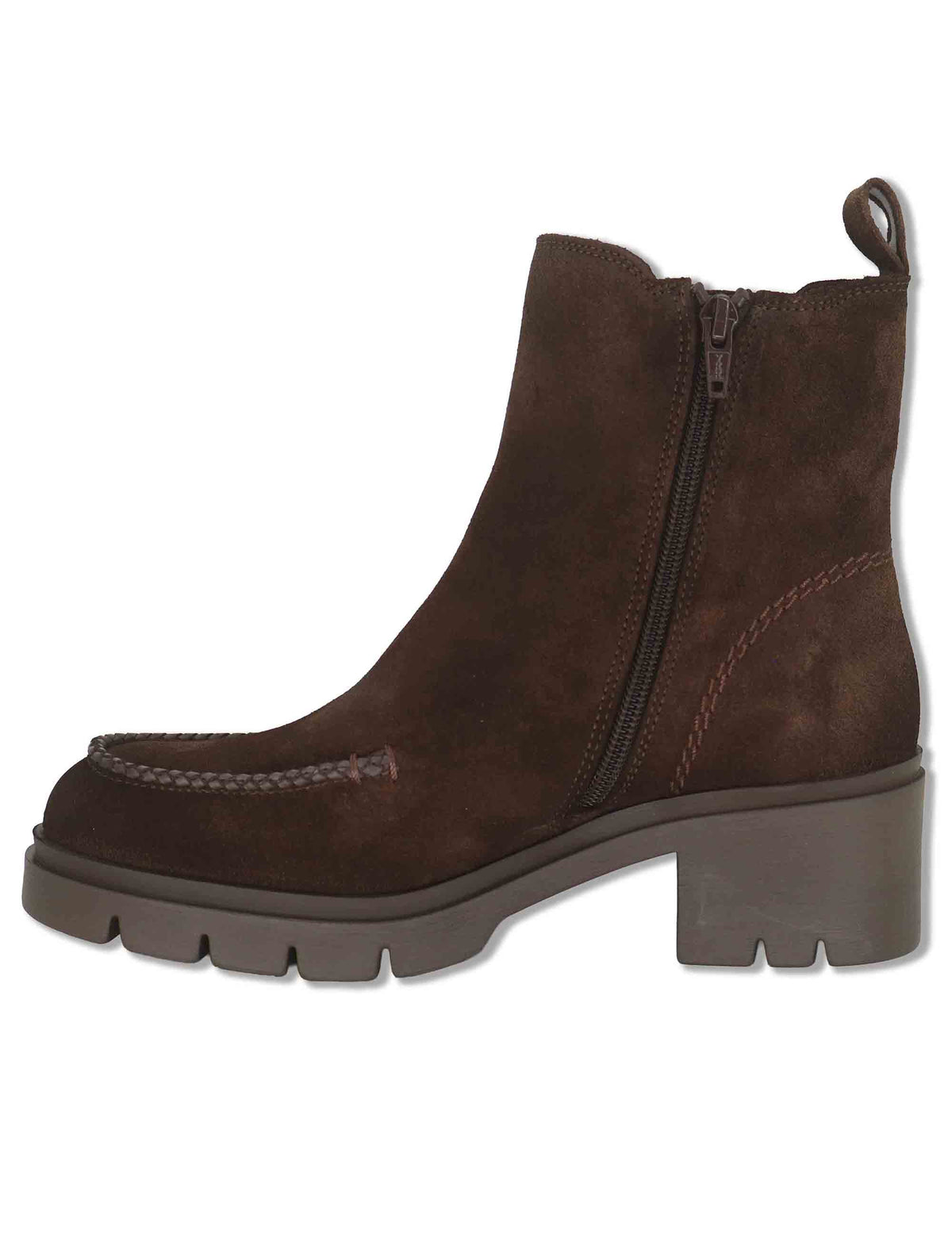Stivaletti beatles donna in camoscio ingrassato marrone con elastici laterali e suola carrarmato HI265100 ESPRESSO Hispanitas 