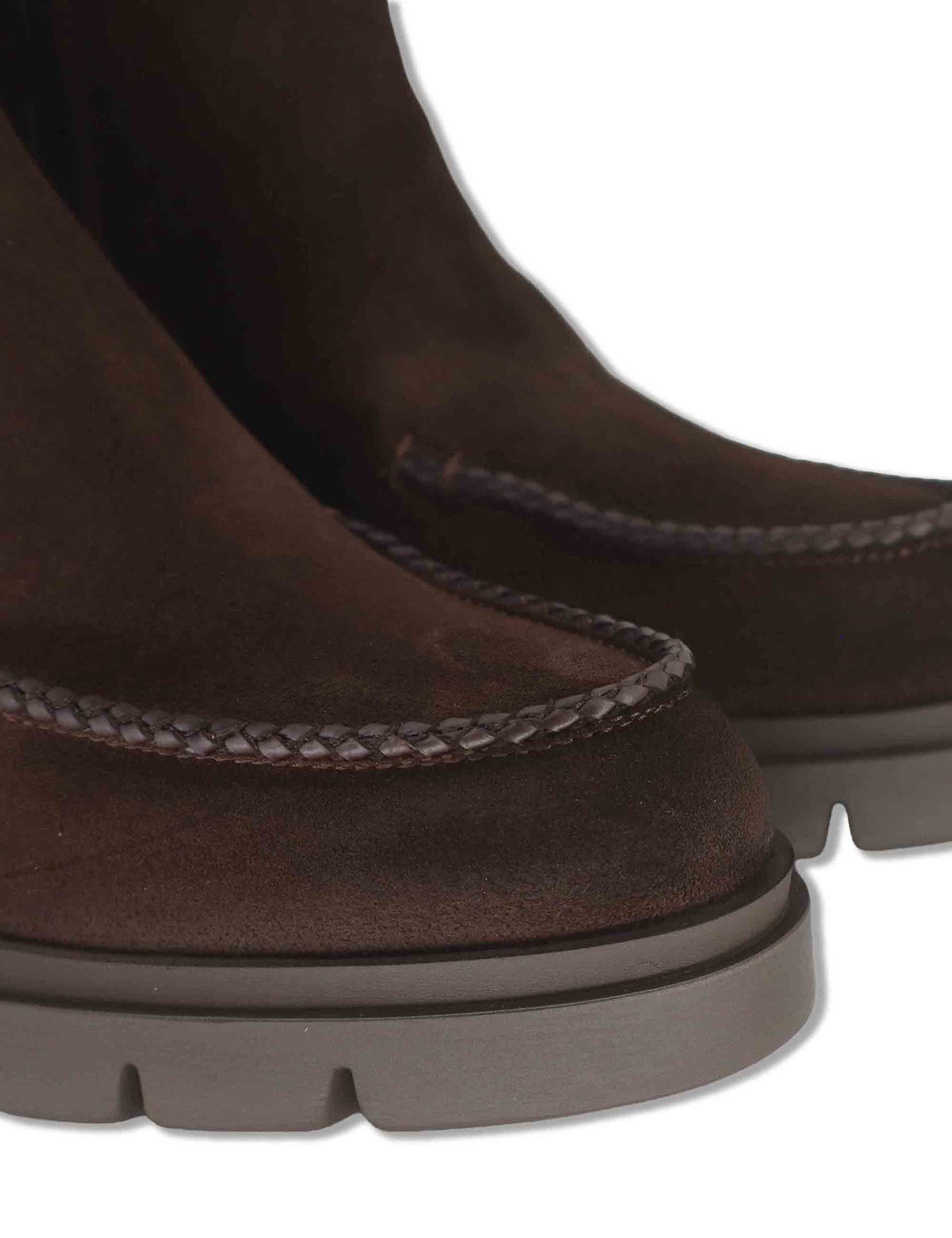 Stivaletti beatles donna in camoscio ingrassato marrone con elastici laterali e suola carrarmato HI265100 ESPRESSO Hispanitas 