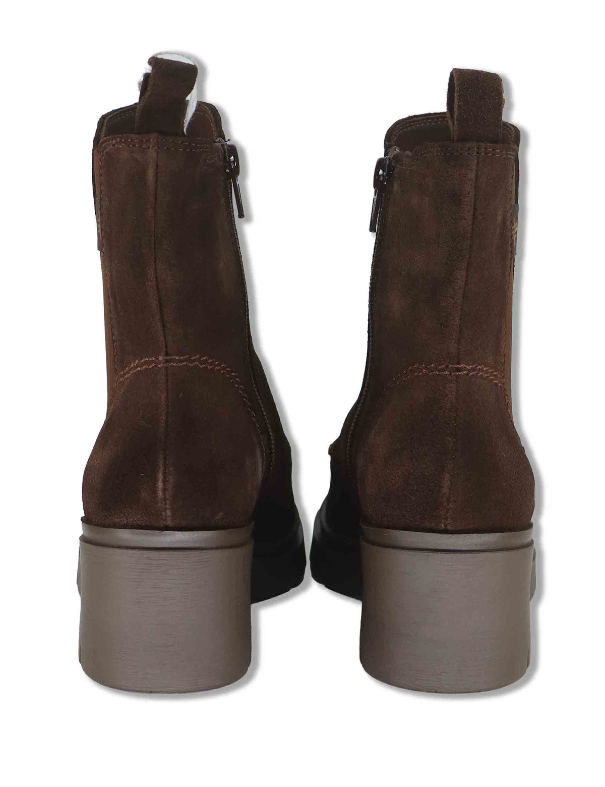 Stivaletti beatles donna in camoscio ingrassato marrone con elastici laterali e suola carrarmato HI265100 ESPRESSO Hispanitas 