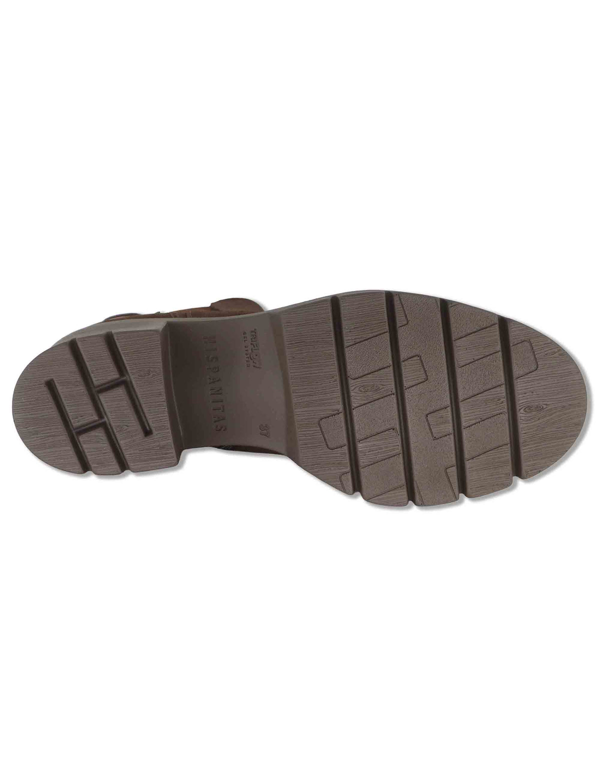 Stivaletti beatles donna in camoscio ingrassato marrone con elastici laterali e suola carrarmato HI265100 ESPRESSO Hispanitas 