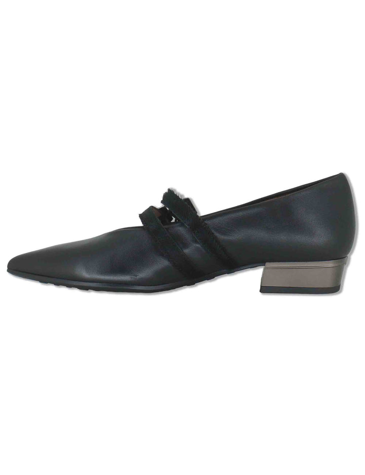 Decollete donna in pelle nera con doppio cinturino e tacco basso HI265142 BLACK Hispanitas 