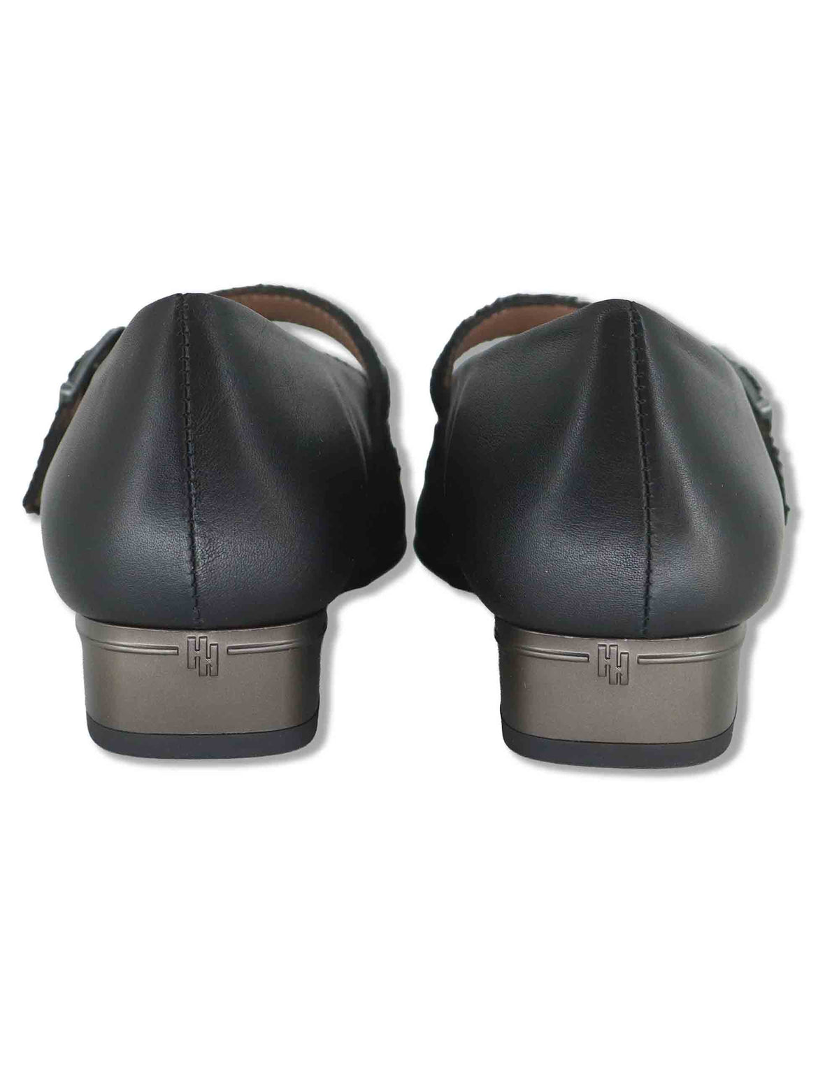 Decollete donna in pelle nera con doppio cinturino e tacco basso HI265142 BLACK Hispanitas 