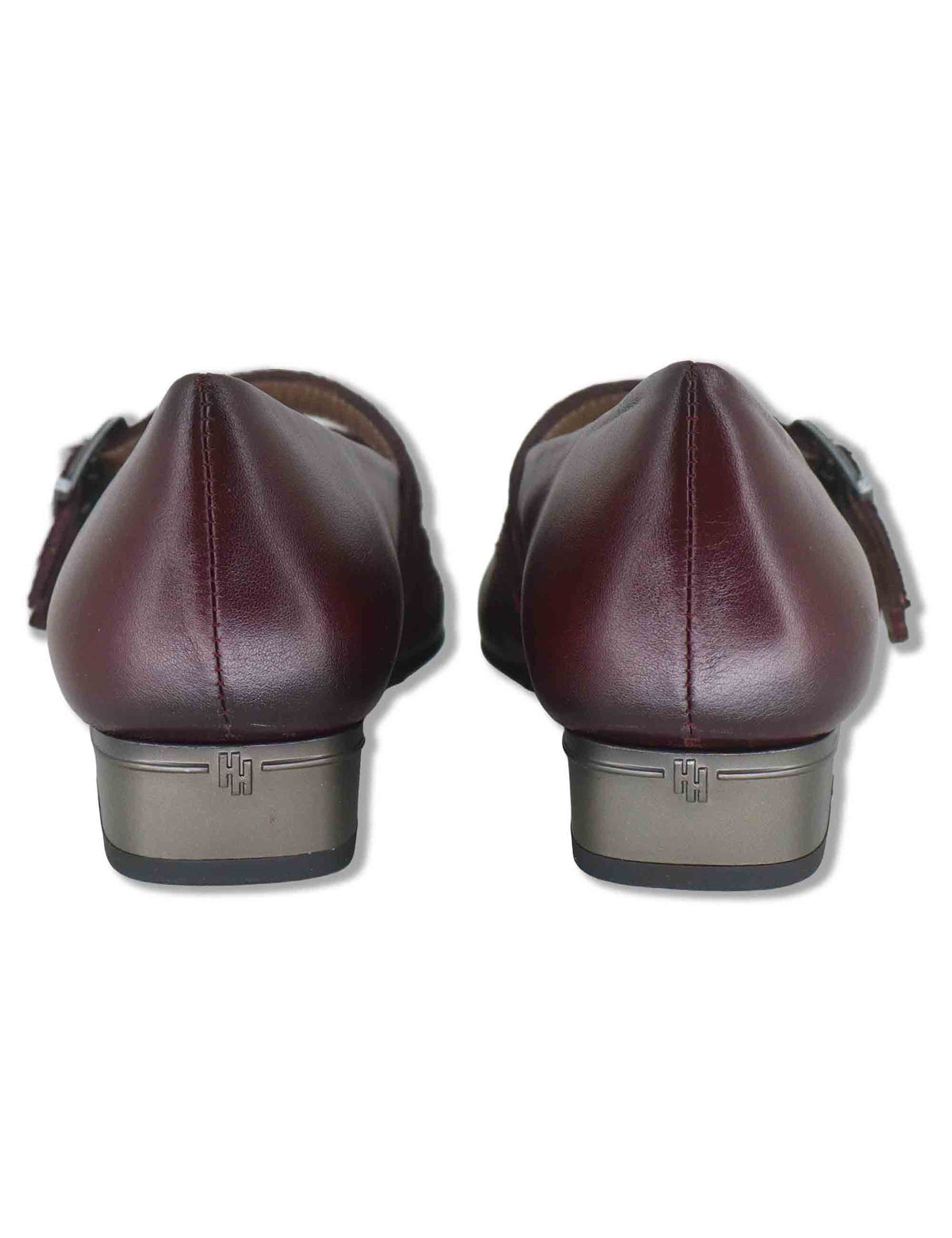 Decollete donna in pelle bordeaux con doppio cinturino e tacco basso HI265142 BORDO Hispanitas 