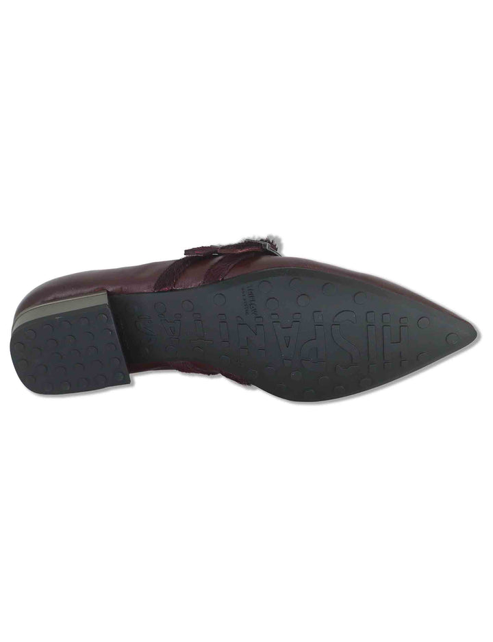 Decollete donna in pelle bordeaux con doppio cinturino e tacco basso HI265142 BORDO Hispanitas 
