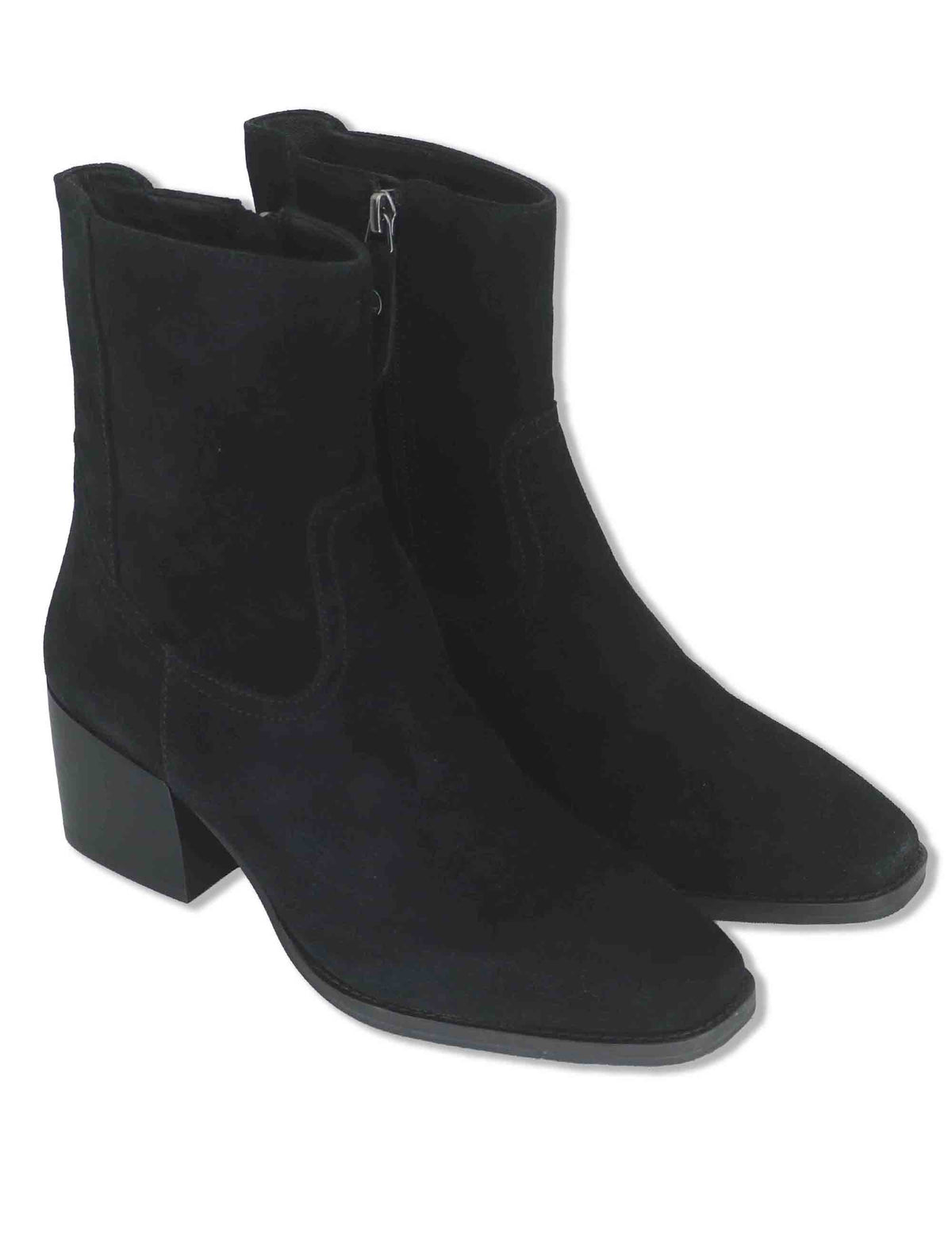 Stivaletti donna in camoscio nero con tacco messicano J1161 001 Janet & Janet 