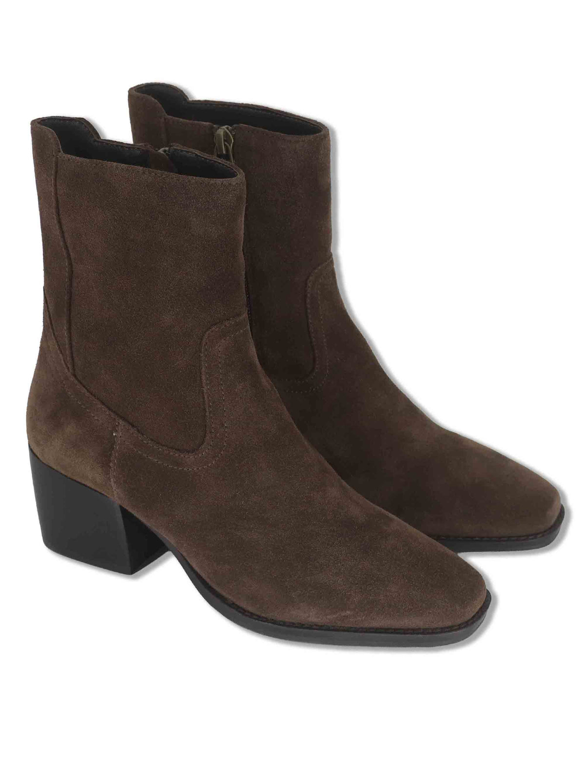 Stivaletti donna in camoscio marrone con tacco messicano J1161 014 Janet & Janet 