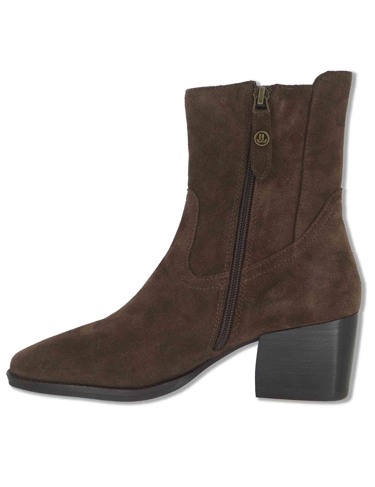 Stivaletti donna in camoscio marrone con tacco messicano J1161 014 Janet & Janet 