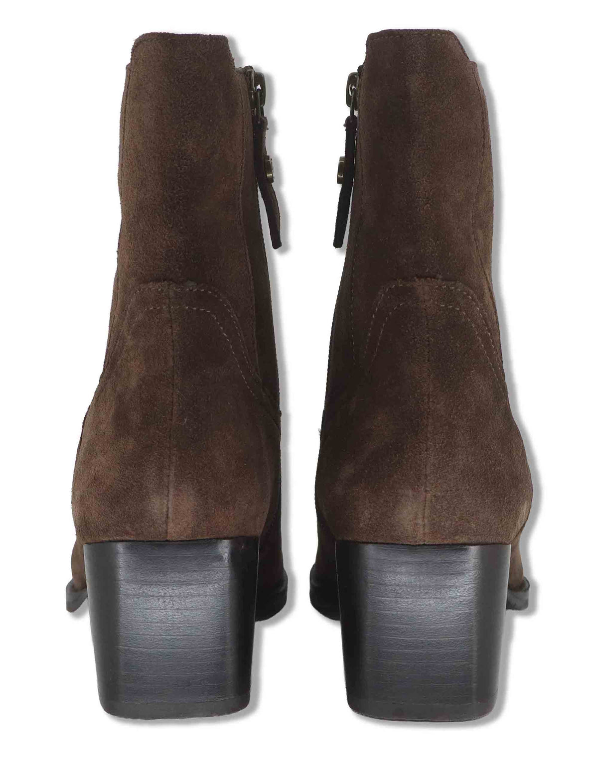 Stivaletti donna in camoscio marrone con tacco messicano J1161 014 Janet & Janet 