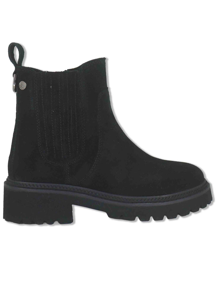 Stiveletti donna in camoscio nero con suola carrarmato e zip interna J1182 001 Janet & Janet 