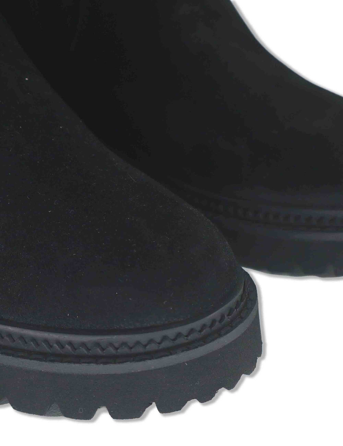 Stiveletti donna in camoscio nero con suola carrarmato e zip interna J1182 001 Janet & Janet 