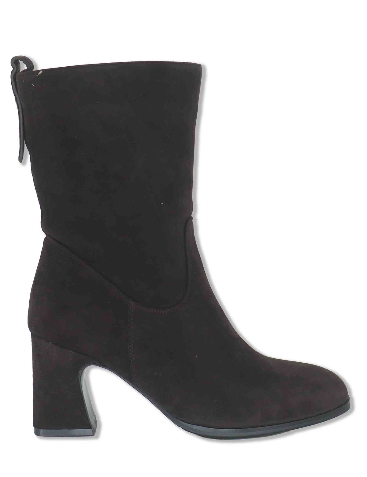 Stivaletti donna in camoscio marrone con zip interna tacco alto e punta tonda J1311 014 Janet & Janet 