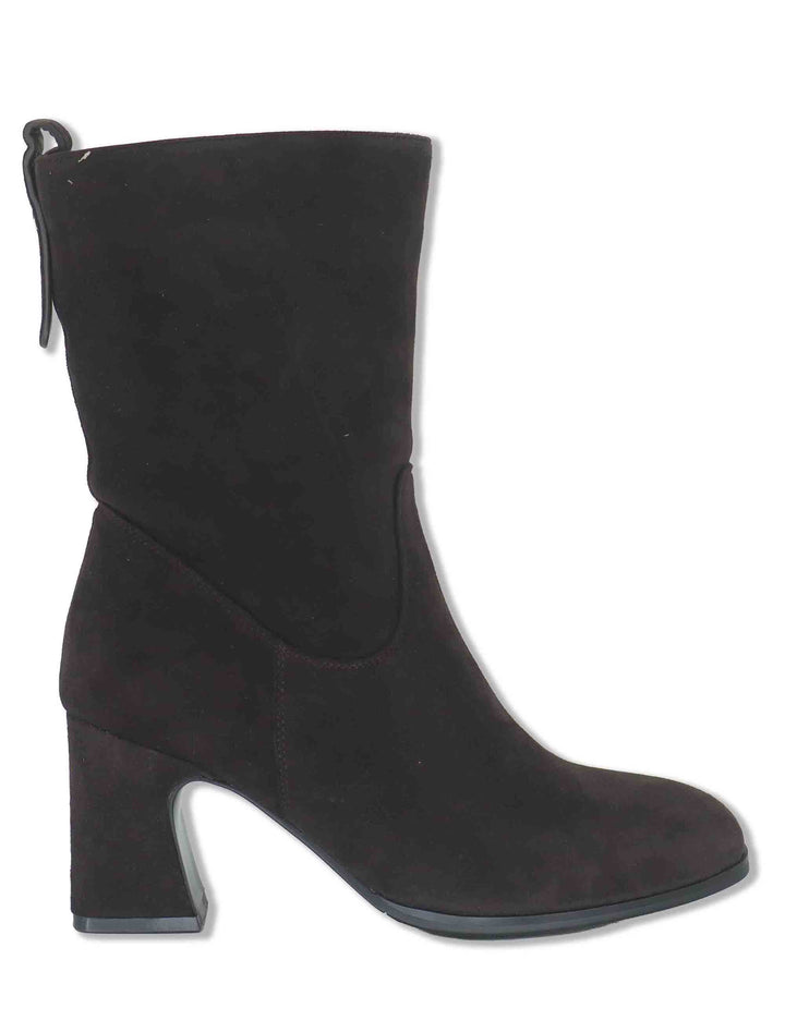 Stivaletti donna in camoscio marrone con zip interna tacco alto e punta tonda J1311 014 Janet & Janet 