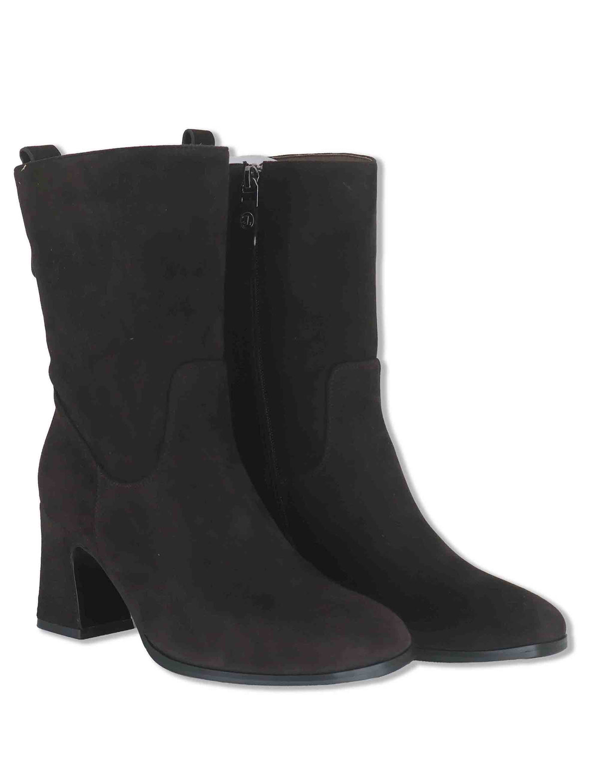 Stivaletti donna in camoscio marrone con zip interna tacco alto e punta tonda J1311 014 Janet & Janet 