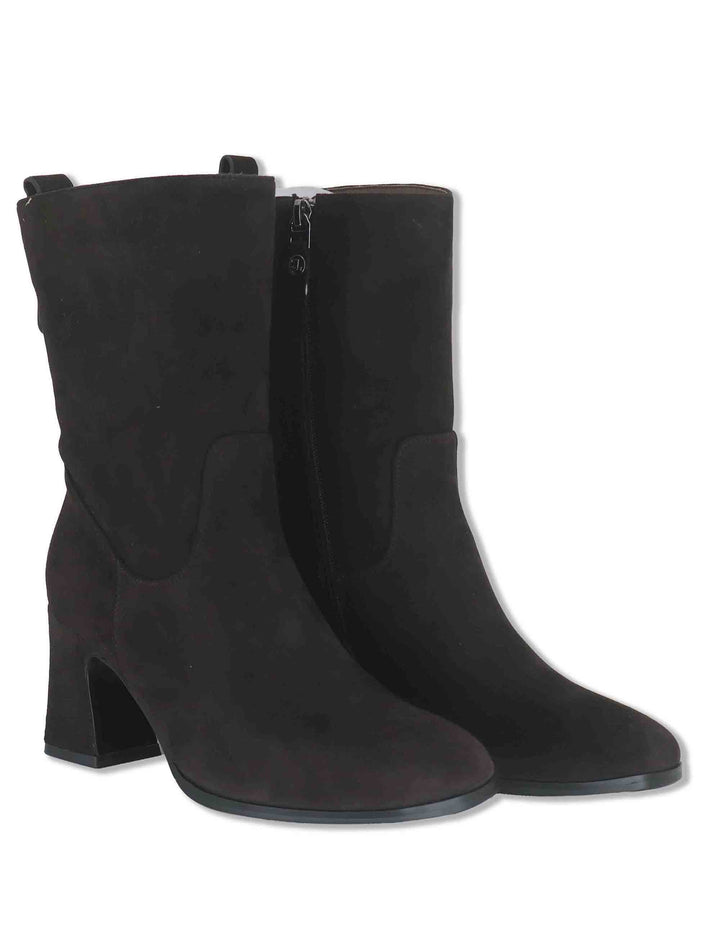 Stivaletti donna in camoscio marrone con zip interna tacco alto e punta tonda J1311 014 Janet & Janet 