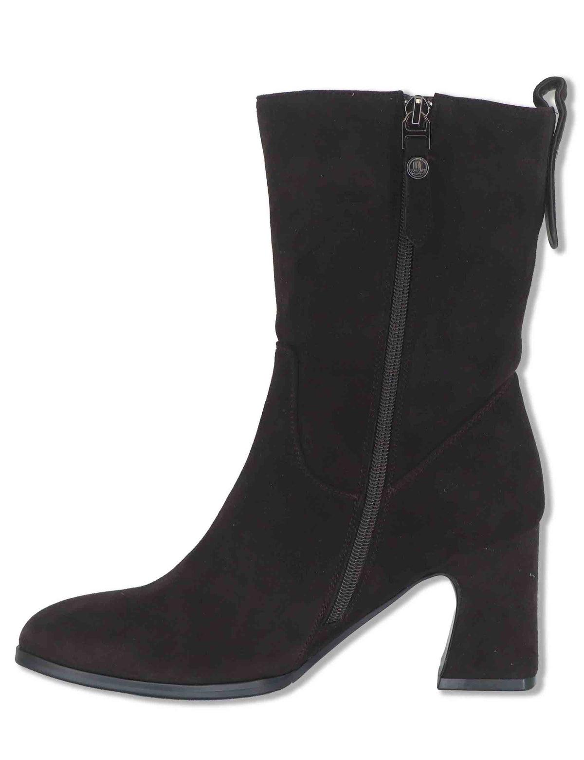 Stivaletti donna in camoscio marrone con zip interna tacco alto e punta tonda J1311 014 Janet & Janet 