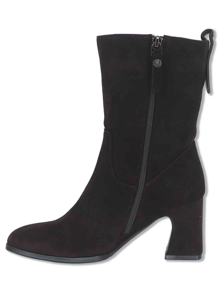 Stivaletti donna in camoscio marrone con zip interna tacco alto e punta tonda J1311 014 Janet & Janet 
